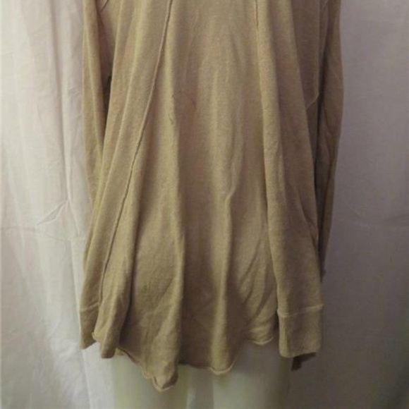 LISA TODD TAN LINEN OVERSIZED V-NECK SWEATER SZ M - Picture 5 of 7